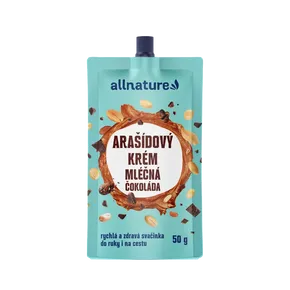 Allnature Arašídový krém s mléčnou čokoládou 50 g